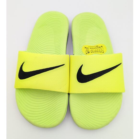 Nike Kawa Slide Sandals #819352-700 Unisex Kids Volt/Black Size US5Y EU37.5 - Picture 2 of 11